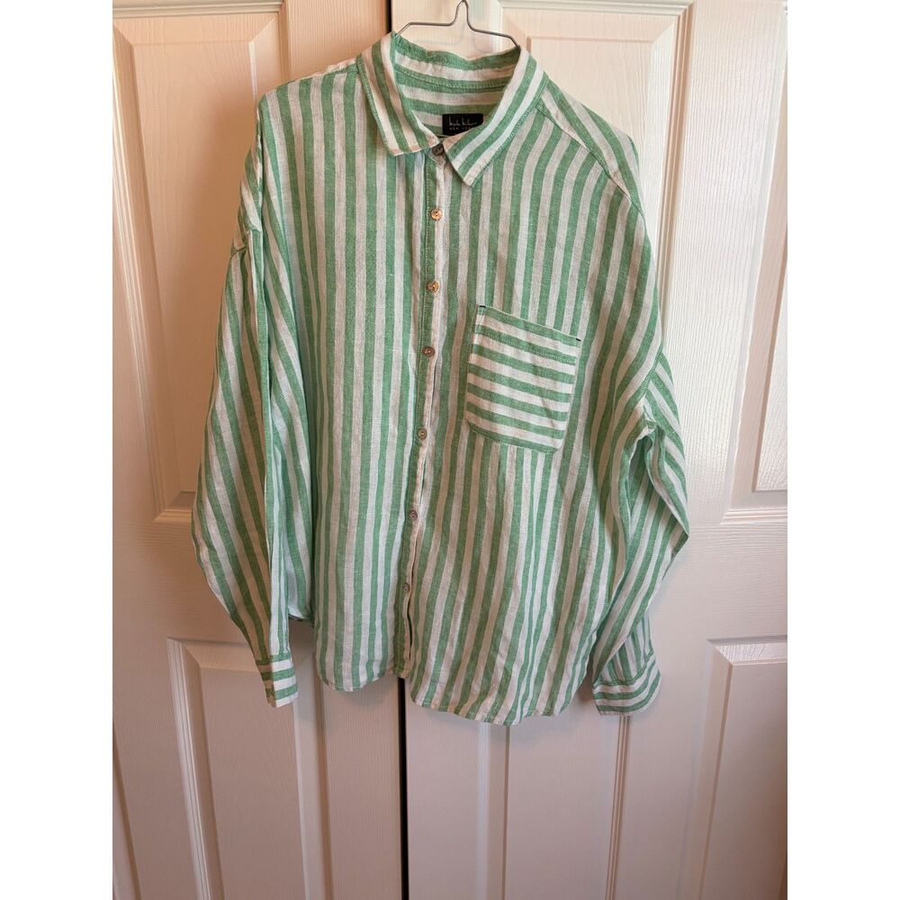 NICOLE MILLER100 %  LINEN BLOUSE